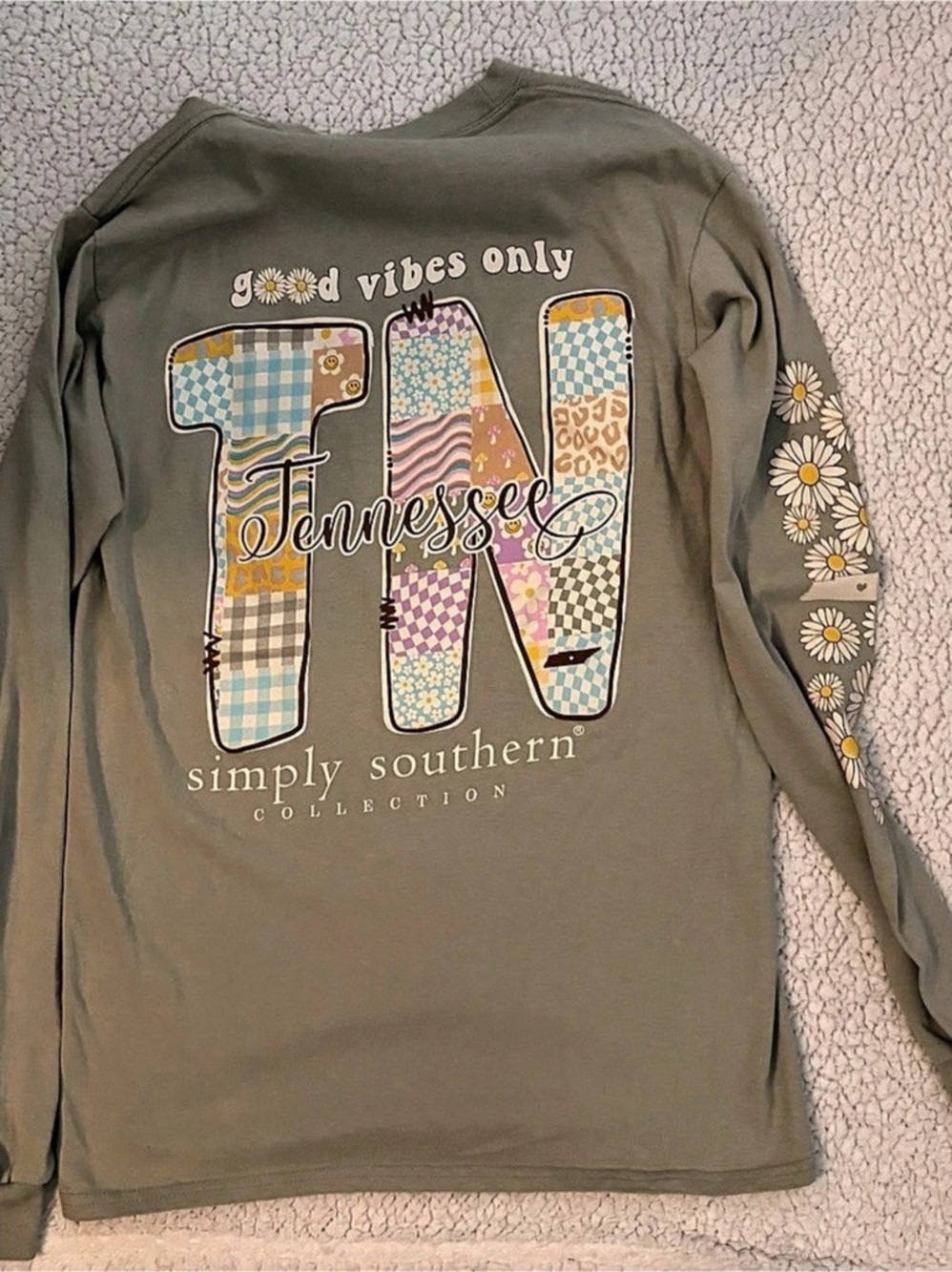 Simply Southern Good Vibes Only Tennessee Long Sleeve T-Shirt Long Sleeve Tee in